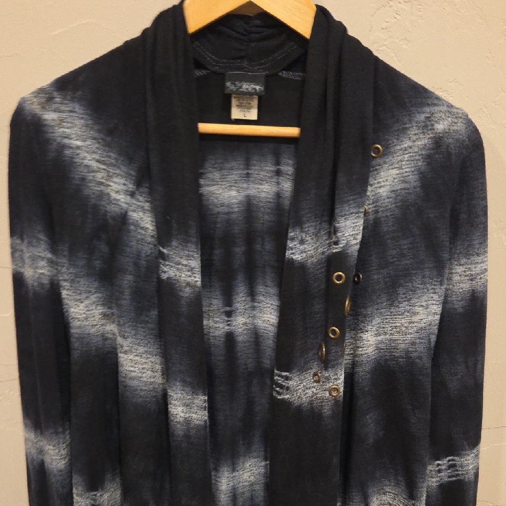 Daytrip Womens Black and White Tie-Dye Sweater/cardigan Size Large - Picture 4 of 5